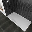 SANIVERRE - POLAR Receveur de douche 90 x 140 cm Blanc extra-plat effet pierre antidérapant + bonde incluse - vignette