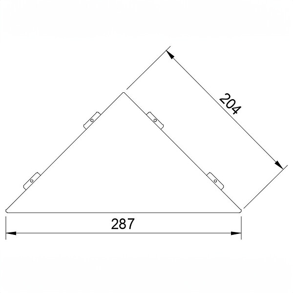 U-TILE - Etagère de douche en acier inox 20,4 x 20,4 cm x 2 mm - Triangulaire design Hexagone - fixation sans perçage - large
