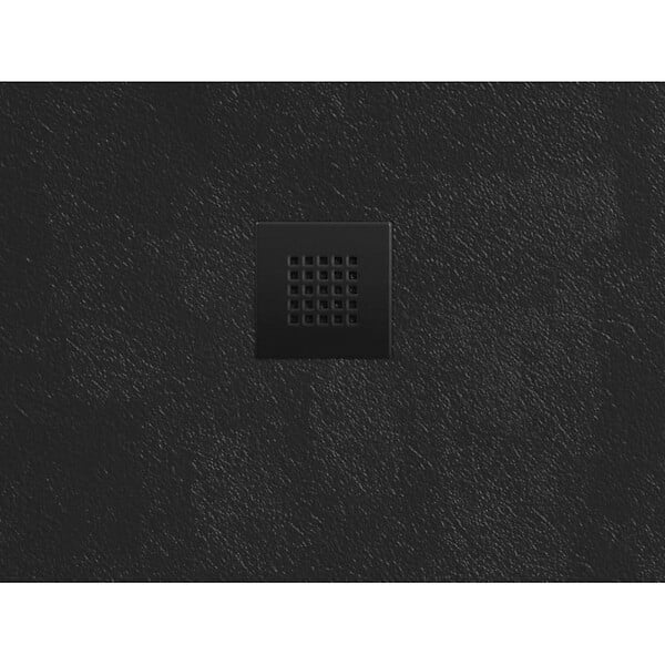 SWISS AQUA TECHNOLOGIES - Swiss Aqua Technologies B-Way Receveur de douche rectangulaire 100x80cm avec siphon, en marbre coulé, Noir (SATALEK10080) - large
