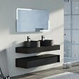 DISTRIBAIN - Meuble de salle de bain FABRIANO 1400 Noir mat - vignette