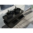 DISTRIBAIN - Meuble de salle de bain FABRIANO 1400 Noir mat - vignette