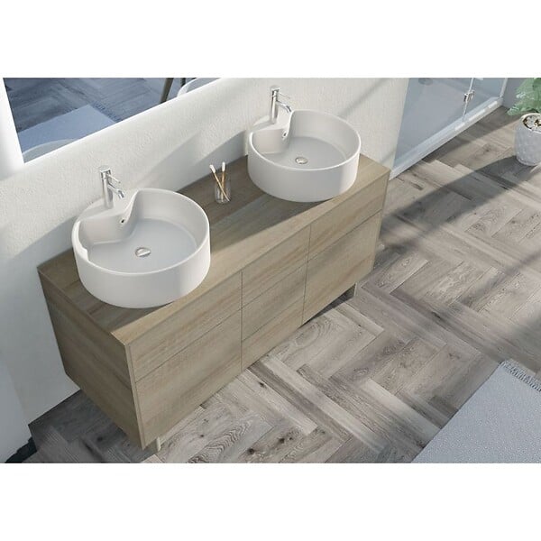 DISTRIBAIN - Meuble double vasque VENEZIA Scandinave (sans miroir) - large