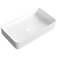 KERRA - Vasque à poser rectangulaire en céramique LISA extérieur rainuré 67.5 x 37.5 x 12 cm - vignette