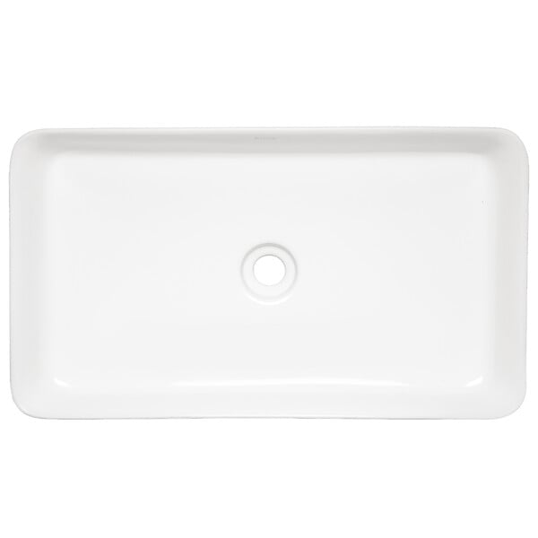 KERRA - Vasque à poser rectangulaire en céramique LISA extérieur rainuré 67.5 x 37.5 x 12 cm - large