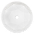 KERRA - Vasque à poser ronde en céramique ELYNA design intérieur en forme de diamant Ø40 cm - vignette