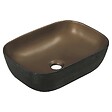 KERRA - Vasque à poser rectangulaire en céramique ORIANA marron et noir 46 x 33 x 13.5 cm - vignette
