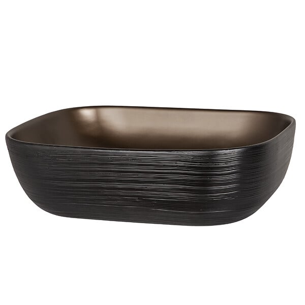 KERRA - Vasque à poser rectangulaire en céramique ORIANA marron et noir 46 x 33 x 13.5 cm - large