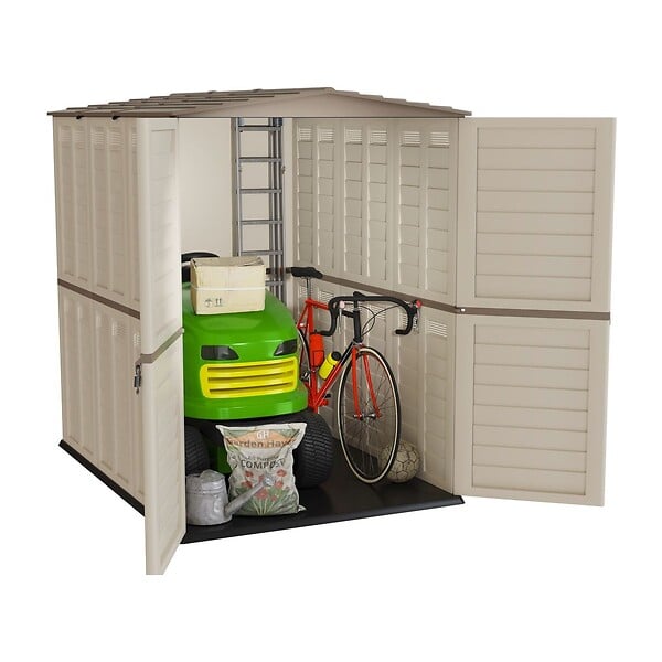 ARTPLAST - Abri de Jardin Extérieur 5500L Beige - Cabanon de jardin en Polypropylène 151x208x200 - Rangement Outils, Vélos, ARTPLAST - large