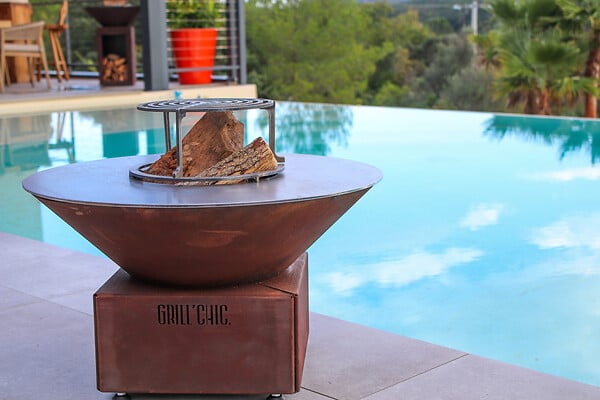 GRILL'CHIC - Brasero Mini Cevenol Corten Carre 62 Simple Cuve - large