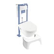 VILLEROY ET BOCH - Pack WC suspendu sans bride  Architectura Directflush + abattant + plaque blanche + bâti  + Tabouret blanc - vignette