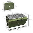 OUTSUNNY - Mini barbecue à charbon portable pliable dim. 47L x 30l x 28H cm vert - vignette
