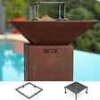 GRILL'CHIC - Pack Decouverte Brasero Auvergnat Corten Normal Carre 62 Simple Cuve - vignette