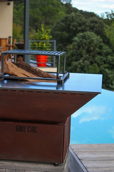 GRILL'CHIC - Brasero Mini Cevenol Corten Carre 42 Simple Cuve - large