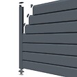 CLOSEA - Kit cloture - Lame 16cm  - PVC Gris - LG: 6m x H: 1m44 - vignette