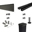 DECKLINEA - Kit Clôture Composite RIO Anthracite 7,5x1,8m - Bois composite & Aluminium - Poteaux sur Platines Noir - Brise vue - vignette