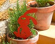 CENTRALE BRICO - Figurine à piquer lapin rouge - 21x18 cm - Acier époxy - vignette