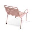 OVIALA - Lot de 2 fauteuils relax avec repose-pieds en métal Rose poudré - Palavas - vignette
