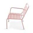 OVIALA - Lot de 2 fauteuils relax avec repose-pieds en métal Rose poudré - Palavas - vignette