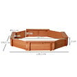 OUTSUNNY - Bac à sable bois octogonal dim. 139,5L x 139,5l x 21,5H cm - 4 bancs - bâche de couverture, non tissé de sol inclus - bois sapin pré-huilé - vignette