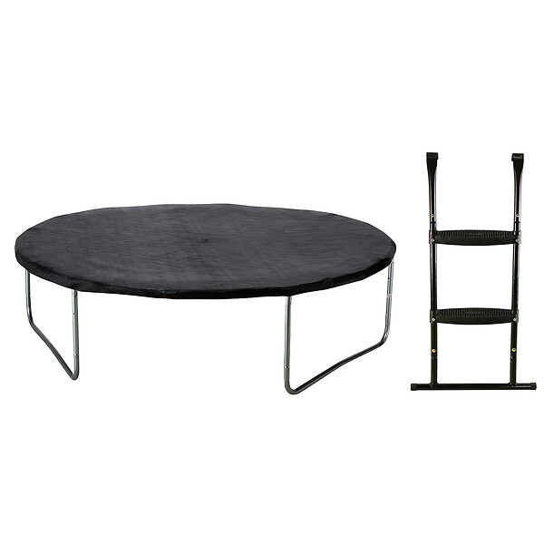 KANGUI - Trampoline jardin Ø 250 cm + échelle + kit d'ancrage - JUMPI 250 - Noir/Vert - large