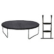 KANGUI - Trampoline jardin Ø 250 cm + échelle + kit d'ancrage - JUMPI 250 - Noir/Vert - vignette