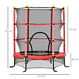 HOMCOM - Trampoline enfant Ø 1,63 × 1,63H m filet de sécurité porte zipée couvre-ressorts 6 poteaux rembourrés inclus rouge - vignette
