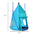 OUTSUNNY - Balançoire nid d'oiseau ronde balançoire panier Ø 1,1 x 1,5H m - tente amovible incluse - accessoires inclus bleu - vignette