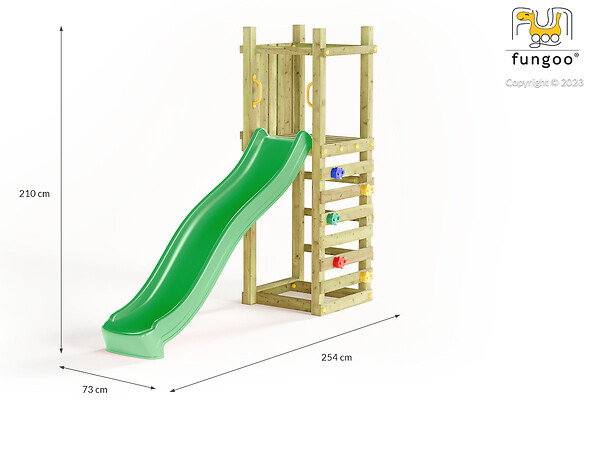 FUNGOO - Aire de jeux Funny 3 Light avec tour et mur d'escalade - Fungoo - large