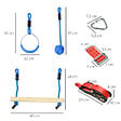 OUTSUNNY - Parcours d'obstacles ninja enfant - 30 accessoires, 10 m de slackline - sac de transport - bleu rouge - vignette