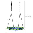 OUTSUNNY - Balançoire nid d'oiseau ronde balançoire panier Ø 100 x 120-180H cm accessoires inclus bleu vert - vignette