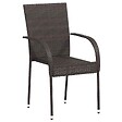 VIDAXL - vidaXL Chaises empilables d'extérieur lot de 4 Résine tressée Marron - vignette