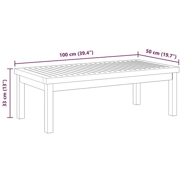 VIDAXL - vidaXL Table basse 100x50x33 cm bois d'acacia massif - large