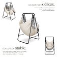 TECTAKE - Fauteuil suspendu ALISON style boho avec une capacité de charge de 160kg beige - vignette