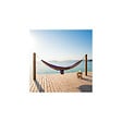 O'CAMP - Hamac de camping en toile 1 place - Jaune et violet - Dimensions 270 x 130 cm - vignette