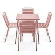 OVIALA - Ensemble table de jardin et 4 chaises en métal pose poudré - Palavas - vignette