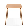 OVIALA - Ensemble table de jardin carrée et 4 fauteuils acier 70 cm caramel - Palavas - vignette