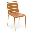 OVIALA - Ensemble table de jardin et 4 chaises en métal caramel - Palavas - vignette