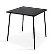 OVIALA - Ensemble table de jardin carrée et 2 chaises noir - Palavas - vignette