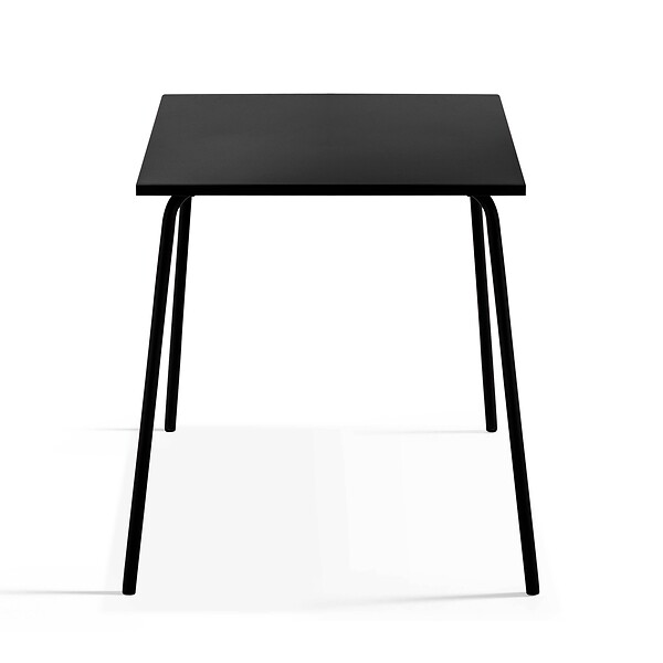 OVIALA - Ensemble table de jardin carrée et 2 chaises noir - Palavas - large