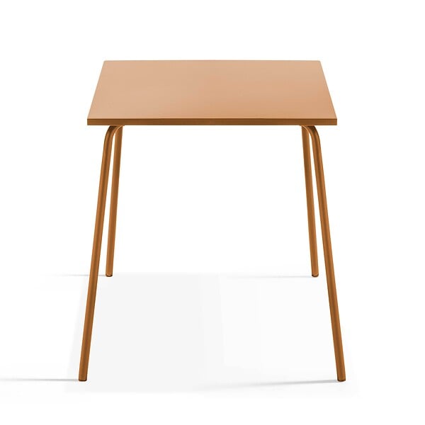 OVIALA - Ensemble table de jardin carrée et 2 chaises caramel - Palavas - large