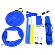 PAWHUT - Agility sport pour chiens équipement complet obstacles, tunnel, slalom, zone repos + 2 sacs de transport bleu jaune - vignette