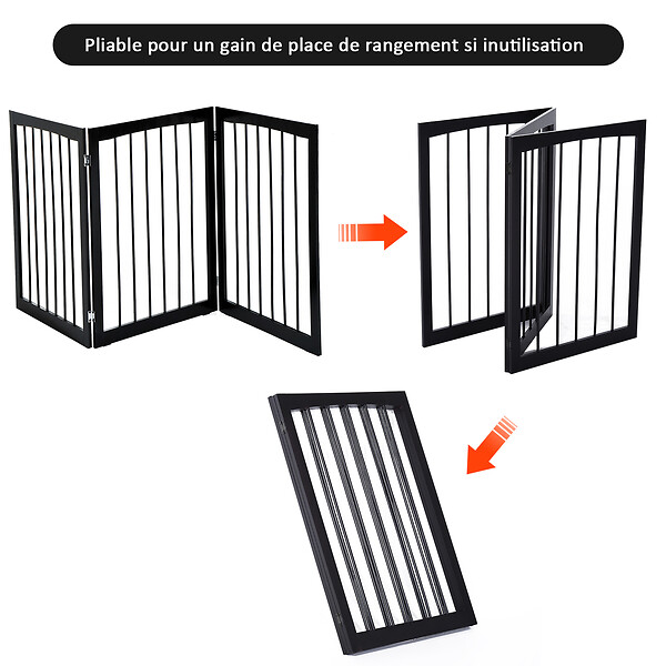 PAWHUT - Barrière modulable pliable barrière de sécurité 160L x 76H cm MDF - large
