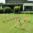 PAWHUT - Agility sport pour chiens équipement complet haies, slalom + sac de transport jaune - vignette