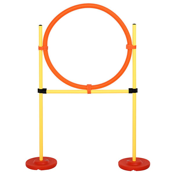 PAWHUT - Agility sport pour chiens équipement complet haies, slalom + sac de transport jaune - large