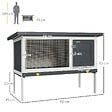 PAWHUT - Clapier sur pied cage à lapin avec niche intérieure toit ouvrant porte verrouillable dim. 90L x 45l x 65H cm noir blanc vert - vignette