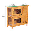 PAWHUT - Clapier à lapin cage à lapin double niveau plateaux coulissants 4 portes verrouillables toit ouvrant 90L x 45l x 90H cm - vignette