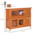 PAWHUT - Cage a lapin poulailler clapier en bois de pin de grande taille avec 2 etages 120x48x100 cm - vignette
