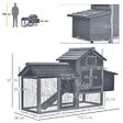 PAWHUT - Poulailler cottage cage à poules sur pied dim. 151L x 54l x 87H cm multi-équipement bois pin gris - vignette