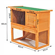 PAWHUT - Clapier à lapin cage à lapin 2 étages plateau coulissant rampe et toit ouvrant 90L x 45l x 80H cm - vignette