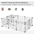 PAWHUT - Cage parc enclos pour animaux domestiques L 106 x l 73 x H 36 cm bords arrondis fil métallique noir 55 - vignette